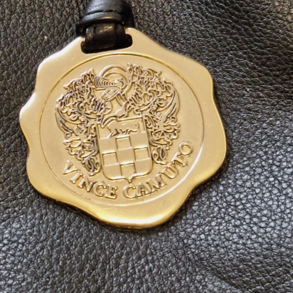 VINCE CAMUTO BLACK PEBBLED LEATHER HOBO BAG LARGE MODEL: HAVY - Picture 9 of 9